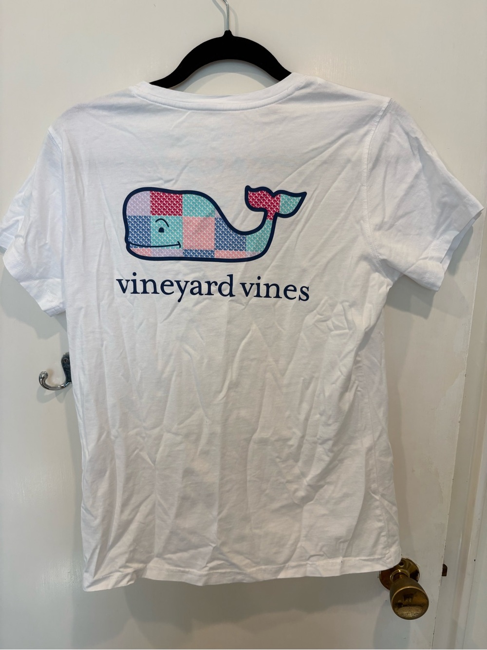 Vineyard Vines White Short-Sleeve Pocket Tee with Blue Whale - Picture 2 of 3